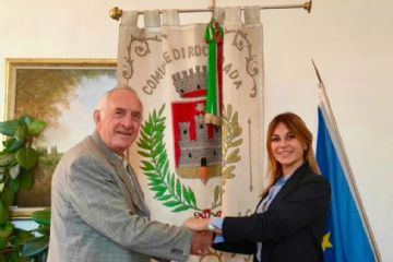 Il Presidente del Consorzio Bonifica Fabio Bellacchi e l'assessora Elena Menghini