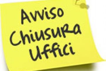 Avviso chiusura uffici venerdi 31 ottobre mattina e martedi 8 novembre pomeriggio